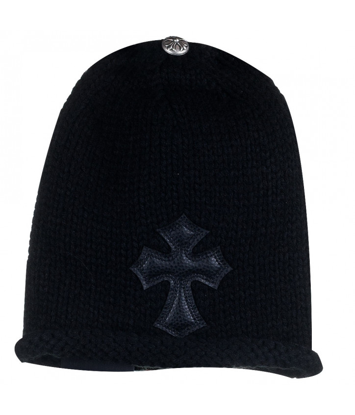 Черная шапка Chrome Hearts с крестом 